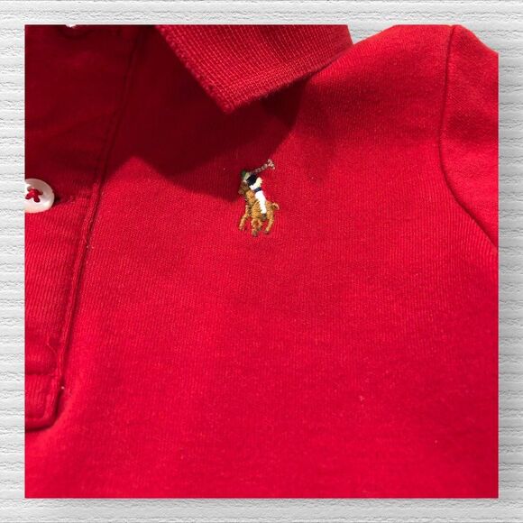 Ralph Lauren Polo Shirt Red Size 6 Month Pony - Picture 2 of 4